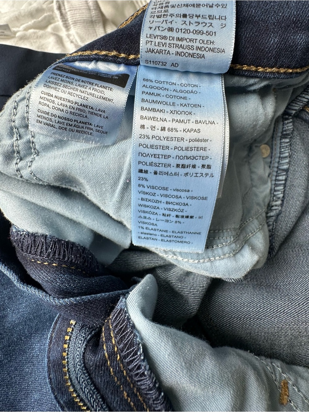 Levis 311 Shaping Skinny Dark Rinse Denim Jeans 32/14 - Picture 4 of 4